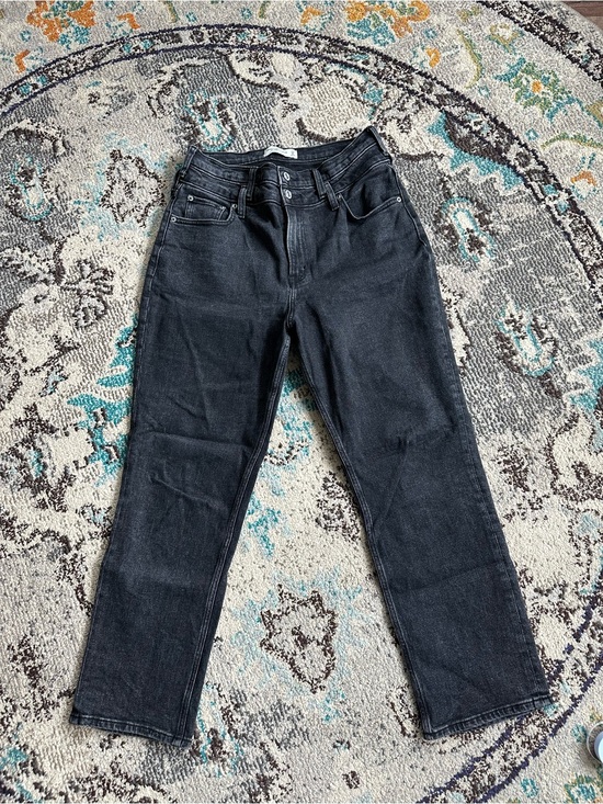 Abercrombie & Fitch Denim - Abercrombie Curve Love Ankle Straight Ultra High Rise Black - 29